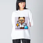 ネコピコshopの科学者猫 ビッグシルエットロングスリーブTシャツ