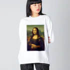 DRIPPEDのモザイクの女性 -the Mona Lisa モナ・リザ- ビッグシルエットロングスリーブTシャツ