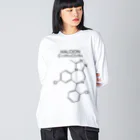 DRIPPEDのHALCION C17H12Cl2N4-ハルシオン-(Triazolam-トリアゾラム-) Big Long Sleeve T-Shirt