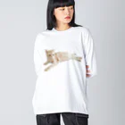 SOMARI_SATOのぐ〜たらねこ ビッグシルエットロングスリーブTシャツ