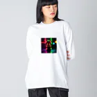 はなびのネオンのねこちゃん Big Long Sleeve T-Shirt