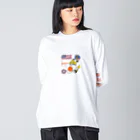 キイロチャンのバスケットボール選手の猫 Big Long Sleeve T-Shirt