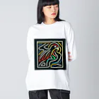 ikubohのナスカの地上絵「オウム」インスパイア01 Big Long Sleeve T-Shirt