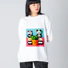 ZARAMEのぱんくま Big Long Sleeve T-Shirt