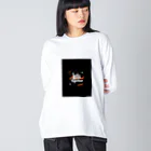 yusaki55maikingのアブストラクトタイポグラフィ Tシャツ Big Long Sleeve T-Shirt