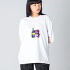 satoayaのアニマルカフェのドリンクマ　ワイン Big Long Sleeve T-Shirt