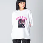 Cyber XXXのサイバーパンク少女　ツインテール ビッグシルエットロングスリーブTシャツ