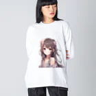 すまいるのかわいい女の子イラストグッズ ビッグシルエットロングスリーブTシャツ