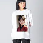 rubeusuの優しく微笑む町娘 ビッグシルエットロングスリーブTシャツ