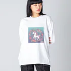 もこもこくまのFlower Fairycorn (フラワーフェアリコーン) ビッグシルエットロングスリーブTシャツ