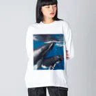 Fasterのシロナガスクジラ　親子 Big Long Sleeve T-Shirt