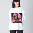 B_possibleのピンク髪の少女 リアルVer. Big Long Sleeve T-Shirt