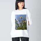 MMの黄色い春菊の花 ビッグシルエットロングスリーブTシャツ