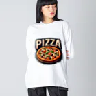 miraikunのピザ ビッグシルエットロングスリーブTシャツ