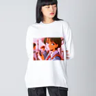 倒産した制作会社の倉庫で発見された幻のアニメの「湘南妄想族R」| 90s J-Anime "Shonan Delusion Tribe R" Big Long Sleeve T-Shirt