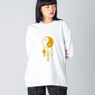 よねやしょうの陰陽太極図と双魚 (金茶色) Big Long Sleeve T-Shirt