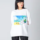 ねこさん爆発ショップのサイト９周年記念イラスト Big Long Sleeve T-Shirt