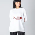 mumusの魚　sequinsred ビッグシルエットロングスリーブTシャツ