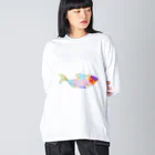 mumusの魚　jigsaw pals ビッグシルエットロングスリーブTシャツ