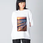 sawatchの浜辺の夕日 Big Long Sleeve T-Shirt