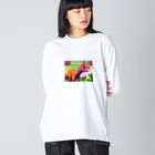 iikyanの恐竜㉓ ビッグシルエットロングスリーブTシャツ