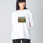 iikyanの恐竜㉚ ビッグシルエットロングスリーブTシャツ