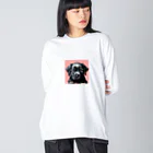 フリーダムの黒い子犬 Big Long Sleeve T-Shirt