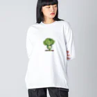 Suzurin’s Creationsの野菜キャラクター レタスのレオ ビッグシルエットロングスリーブTシャツ