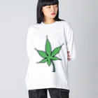 KOREKARAFINEの緑色の葉っぱ Big Long Sleeve T-Shirt