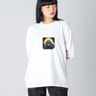 umakoiの満月を背景に祀られる狼男の像のドット絵 Big Long Sleeve T-Shirt