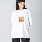 mojaの紅葉とうさぎ🐰 ビッグシルエットロングスリーブTシャツ