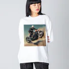 Yamapの仮面のバイク乗り ビッグシルエットロングスリーブTシャツ