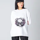 LCOMLのフルーツに囲まれたSKULL ビッグシルエットロングスリーブTシャツ