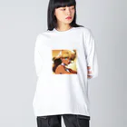 monmoruの1980s ロングヘアーギャル ビッグシルエットロングスリーブTシャツ