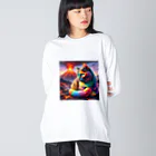 ニャーちゃんショップのカラフルキャット Big Long Sleeve T-Shirt