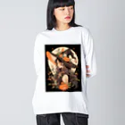 AIと愛とARTのSHOPのハロウィンの魔女 ビッグシルエットロングスリーブTシャツ