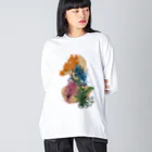 JIBUN SHOPの人間のよいところ・こわいところ（未未知歩歩子さん作） Big Long Sleeve T-Shirt