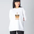 elmi_niikawaのネコたこ焼き ビッグシルエットロングスリーブTシャツ