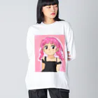 ワンダーワールド・ワンストップのピンク髪の少女 Big Long Sleeve T-Shirt