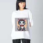 じゅんじゅんのキャップ猫 Big Long Sleeve T-Shirt