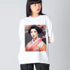 wawomotsuのJapanese Courtesan Bloom Tee ”Geisha” ビッグシルエットロングスリーブTシャツ