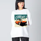 めそぽのカリフォルニアのオレンジの車 ビッグシルエットロングスリーブTシャツ