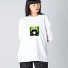 sugimo01の竹やぶで寛いでいるパンダ Big Long Sleeve T-Shirt