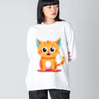 じゅんじゅんのかわ猫(*ΦωΦ*) ビッグシルエットロングスリーブTシャツ