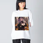 ５６アイテムズのハロウィン魔女 Big Long Sleeve T-Shirt