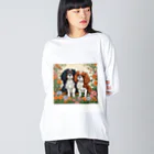 melu609の仲良しキャバリアちゃん Big Long Sleeve T-Shirt