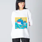 ニャン太郎ショップの楽しい海の中 ビッグシルエットロングスリーブTシャツ