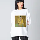 名画館のクリムト「接吻」　グスタフ・クリムトの絵画【名画】 ビッグシルエットロングスリーブTシャツ