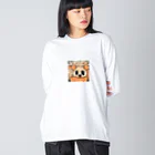 ドット絵あにまるさんの【はりねずみ】ドット絵あにまるさん ビッグシルエットロングスリーブTシャツ