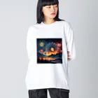 minimuniのＪ・HANABI ビッグシルエットロングスリーブTシャツ